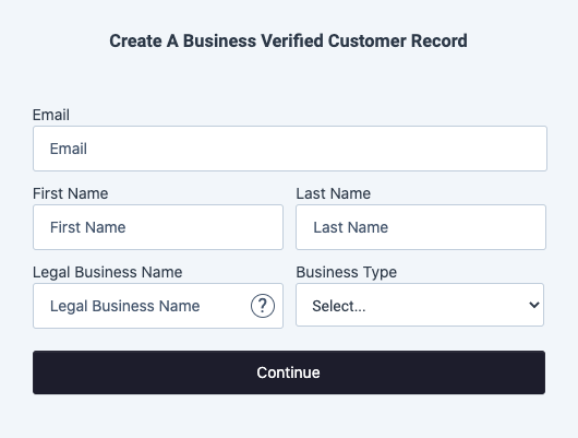 Business Verified Customer Drop-in Component