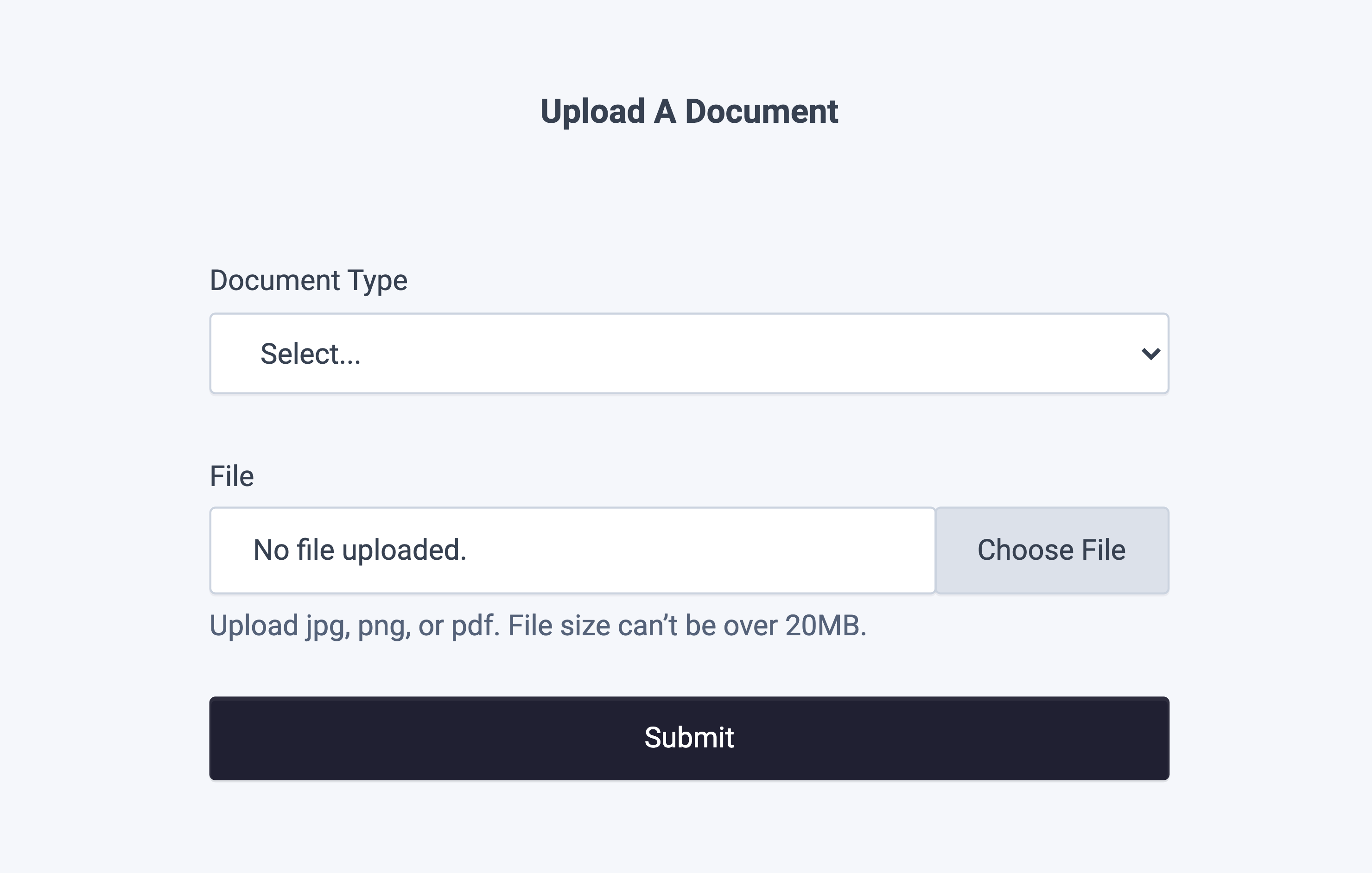 Document Upload Drop-in Component