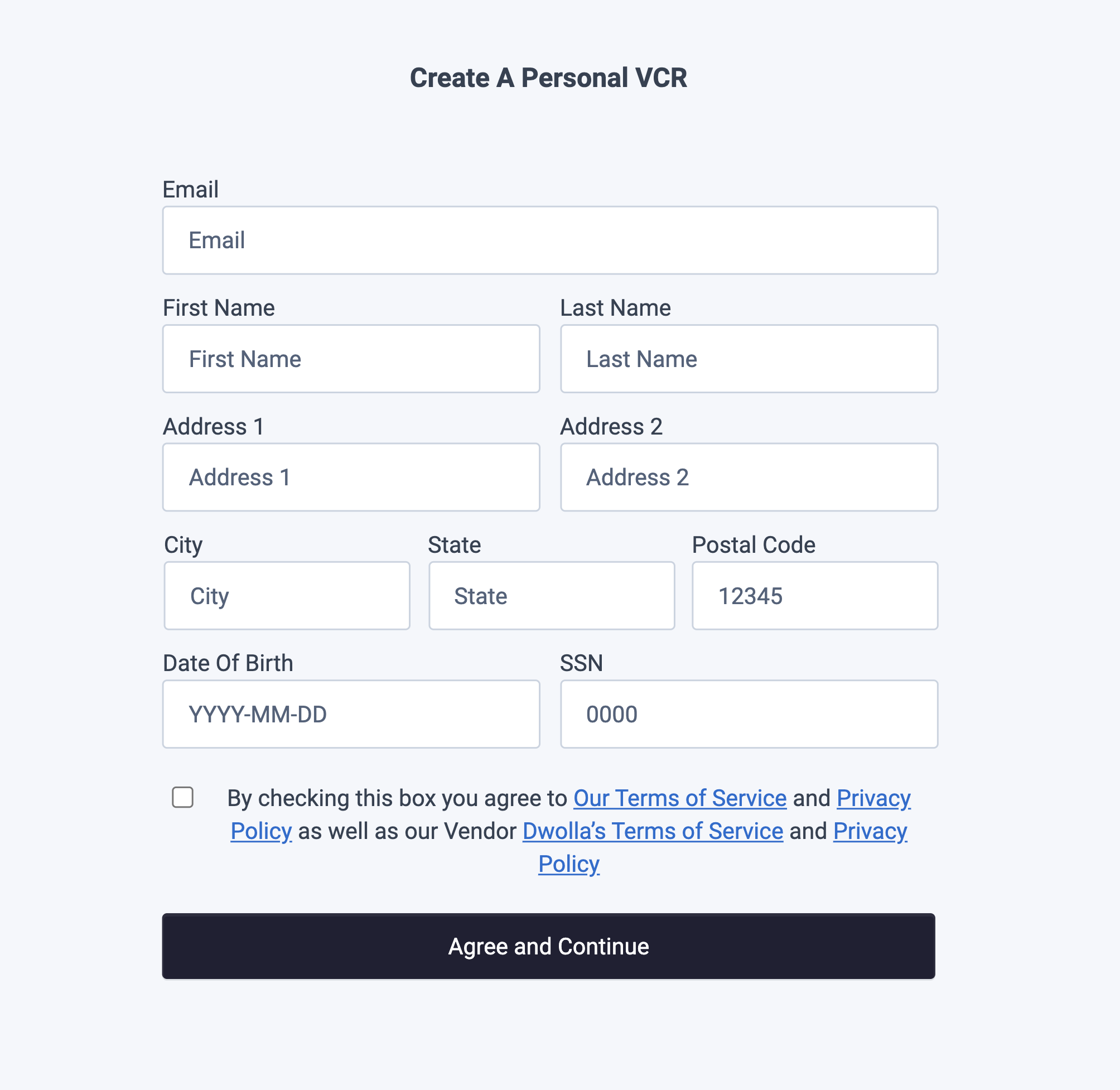 Create a Personal Verified Customer Drop-in Component