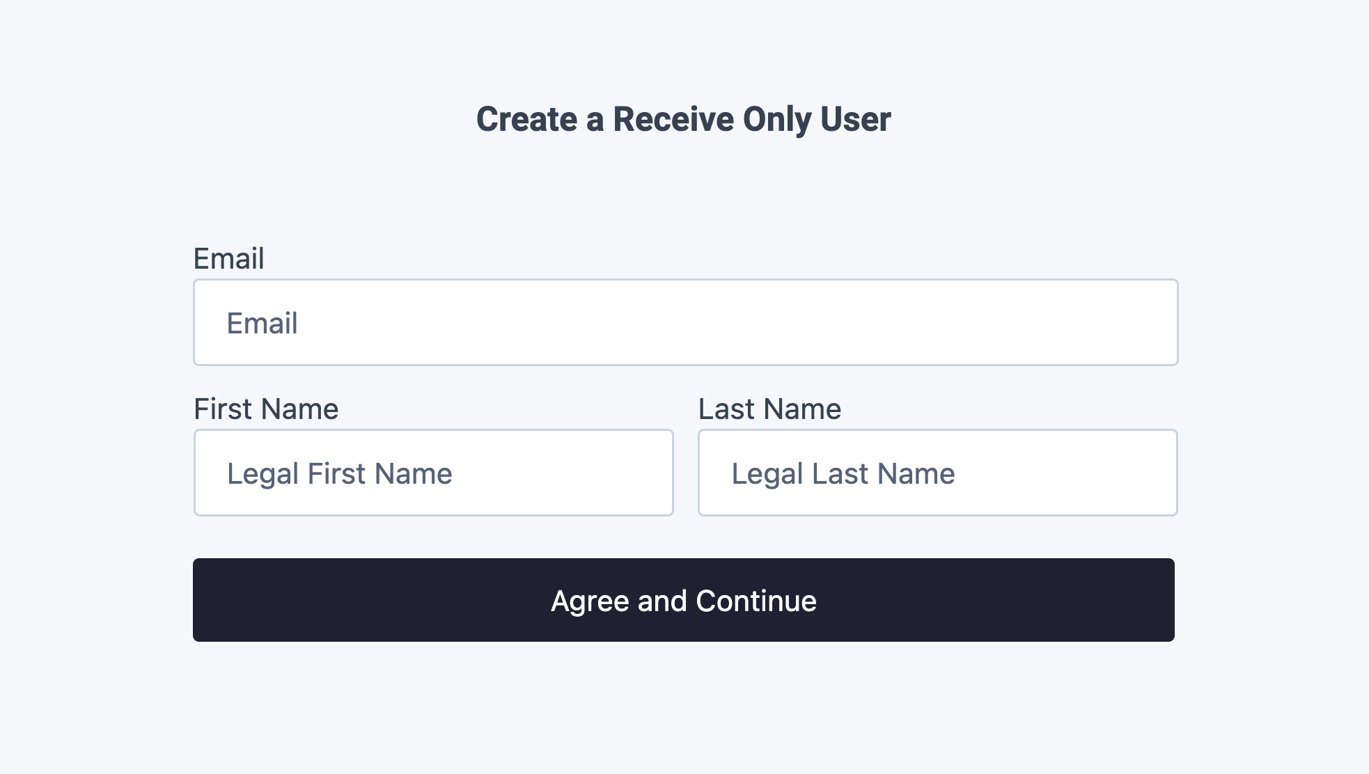 Create a Receive Only User Drop-in Component